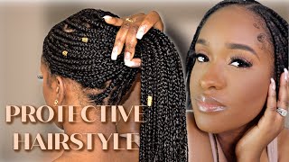 KNOTLESS BRAIDS USING CROCHET METHOD Kharah Jay [upl. by Eppes]