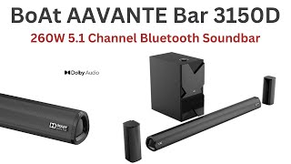 boAt AAVANTE Bar 3150D 260W 51 Channel Bluetooth Soundbar  HT Tech boatspeaker [upl. by Nannah]