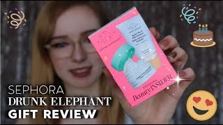 Sephora Drunk Elephant Birthday Gift Review amp Demo 2019 [upl. by Allerie]