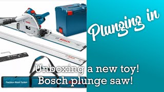 Bosch GKT55GCE plunge saw Unboxing including first cuts and initial impressions [upl. by Aihsekyw4]