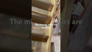 The missing stairs are installed contractor stairs work home construction stairsteps [upl. by Boatwright]