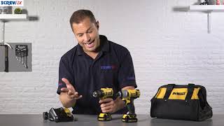 DeWalt DCK211C2BQGB 108V 13AH LiIon Cordless Drill Driver amp Impact Driver Twin Pack  Screwfix [upl. by Llirrehs]