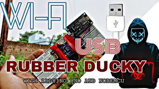 WIFI USB Rubber Ducky With Arduino UNO And Nodemcu ARDUINO UNO AS HID how to make rubber ducky usb [upl. by Latnahc]