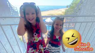 Traveling abroad  HOLIDAYS WITH KIDS  Staying at the beach  VampK Fun Club kidsvloggers beach [upl. by Wistrup]