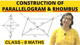 Construction Of Parallelogram । Construction Of Rhombus । Practical Geometry [upl. by Hgielyk]