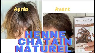 Henné Châtain Naturel AromaZone  cheveux blancs et coloration végétale [upl. by Hajar]