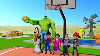 Squid Game vs Scary Teacher 3D Play Basketball With Hulk and Squid Girl 5 Times Challenge [upl. by Malkah]