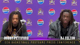 ECU Basketball Guards Bobby Pettiford amp RJ Felton postgame after the loss to South Carolina [upl. by Angelis]