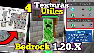 🔴 Top 4 Texturas ÚTILES para Minecraft PE 120X  Texture Packs ÚTILES Para MINECRAFT BEDROCK [upl. by Radbourne199]