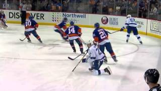 Thomas Hickey absolutely rocks Jonathan Drouin In Game 3 HD [upl. by Nuahsal32]