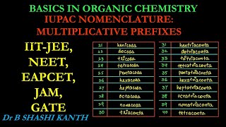 IUPAC NOMENCLATURE  MULTIPLICATIVE PREFIX  IITJEE NEET JAM GATE [upl. by Yllatan]