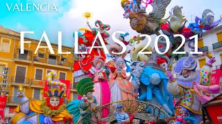 FALLAS 2021 VALENCIA WALKING TOUR 4K [upl. by Arvell]