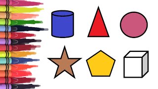 Shapes drawing for kids Learn 2d shapes colors for toddlers  Preschool Learning [upl. by Nolyag]