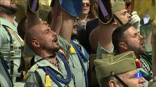 Traslado Cristo de la Buena Muerte por los legionarios  Málaga 290318 imágenes TVE [upl. by Leryt]