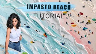 Impasto Beach Tutorial  Textured Art  Acrylic Painting For Beginners [upl. by Adihaj]