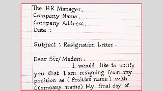 Job Resignation  How to write job resignation letter in English [upl. by Wake786]