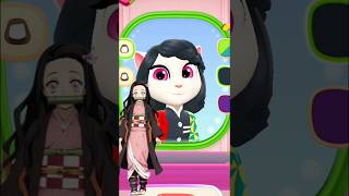 Nezuko Kamado makeover by my talking angela 2💗✨Angelacosplay9 demonslayer cosplay shorts [upl. by Smoht]