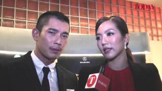 Star Awards 2013 Show I Rui En and Elvin Ng talk about being a couple [upl. by Enilrac]