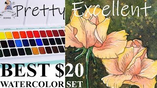 PRETTY EXCELLENT Watercolor Paint 36 Set REVIEW Swatch MeiLiang [upl. by Mcclary134]