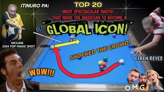 🌎TOP 20 WORLD GREATEST SPECTACULAR SHOTS THAT SHOCKED THE CROWD amp MADE EFREN REYES AS A GLOBAL ICON [upl. by Giliana]