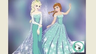 FAN ART Elsa amp Anna  Snow Queens FrozenLa Reine des Neiges Speed drawing [upl. by Iderf686]