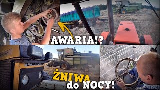 JAZDA Z PRZYCZEPAMI AWARIA KOMBAJNU I ŻNIWA DO NOCY 🌾 ŻNIWA 2023 w GR Mokrzyn ✔ BronczekVlog [upl. by Anwad]