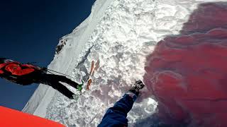 SLAB AVALANCHE POV Heliskiing in Colorado backcountry San Juan Mountains CO [upl. by Bernstein67]