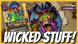 Shudderwock CHUNKY Peckish Feldrake  Hearthstone Battlegrounds  PATCH 282 [upl. by Noskcire]