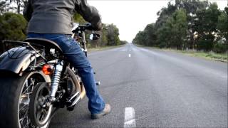 Harley Davidson 48 Sportster idle and take off LOUD [upl. by Gaddi376]