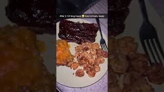 Ribs Shrimp amp Mac amp Cheese 😩💓 cooking cookingchannel thanksgiving [upl. by Nakeber]