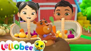 Sharing Veggies with Gopher  🌻Lellobee City Farm  Kids Playhouse Song Mix [upl. by Moffat957]