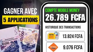 5 Des Applications Pour Gagner de largent Mobile Money Avec son Téléphone Portable [upl. by Bozovich]