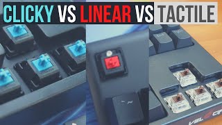 Clicky Vs Tactile Vs Linear Mechanical Keyboard Switches with Sound Tests And Examples [upl. by Cruickshank]