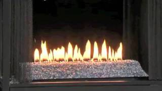 Ventless Gas Fireplace with Flame with Fire Glass and SeeThrough VentFree Gas Fires [upl. by Redvers]