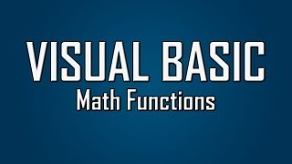 Learn Visual Basic  6  Math Functions [upl. by Heurlin]