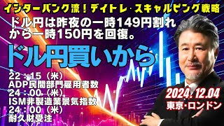 【為替】124 14965‐55で買い。150円台は利食いしっかりと。15020‐30は跳ねたら売りも可！ [upl. by Rankin]