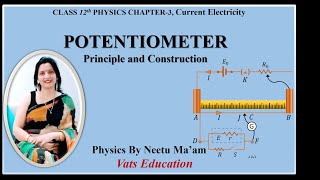 Potentiometer  Principle and Construction of Potentiometer Class 12 Chapter 3 Current electricity [upl. by Devona]