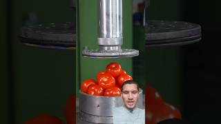 Tomato 🍅 Crushing By Hydrolic Pressure Machine asmrvideo asmrsounds crushing lolipop tomato [upl. by Aelsel]