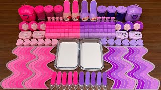 PINK vs PURPLE I Mixing random into Glossy Slime I Satisfying Slime 766 [upl. by Weisburgh]