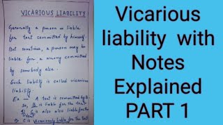 What is Vicarious Liability [upl. by Erodavlas]