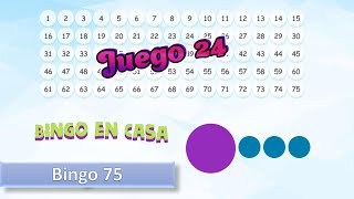 Bingo 75 Bolas en Casa  Juego 24  Bingo Casero Online [upl. by Yasnil]