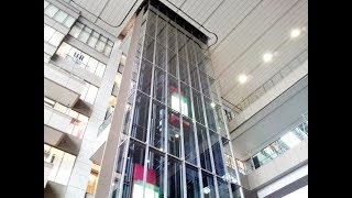 シースルーエレベーター フジテック製 JR大阪駅 大阪ステーションシティ ノースゲートビルディング Japanese Crystal elevator [upl. by Ahseekan]