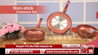 Homeshop18com  Uniqraft 4 Pcs Non Stick Cookware Set [upl. by Cristen93]