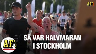 Värmebölja under Stockholm halvmaraton – hör löparna [upl. by Ennairek]