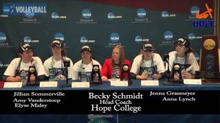 2014 NCAA Volleyball Championship Hope College Press Conference [upl. by Heddi177]