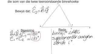 Graad 8 Meetkunde Buitehoek van n driehoek [upl. by Emersen249]