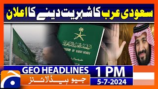 Geo News Headlines 1 PM  5th July 2024 [upl. by Ahsilahs]