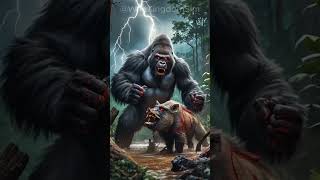 Gorilla vs Wild Boar Epic Strength Battle in the Wild animalbattlearena wildlifeclash [upl. by Alahs]