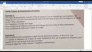 Sujet de concours de doctorat université de Blida 2023 épreuve quotAntenne amp canaux de transmissionquot [upl. by Esinaj]