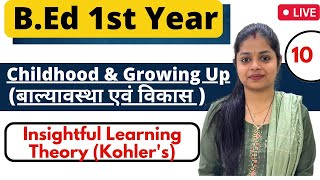 MDUCRSU Bed 1st Year  Childhood amp Growing Up  Kohler Insightful Learning Theory  Rupali Jain [upl. by Liamsi422]